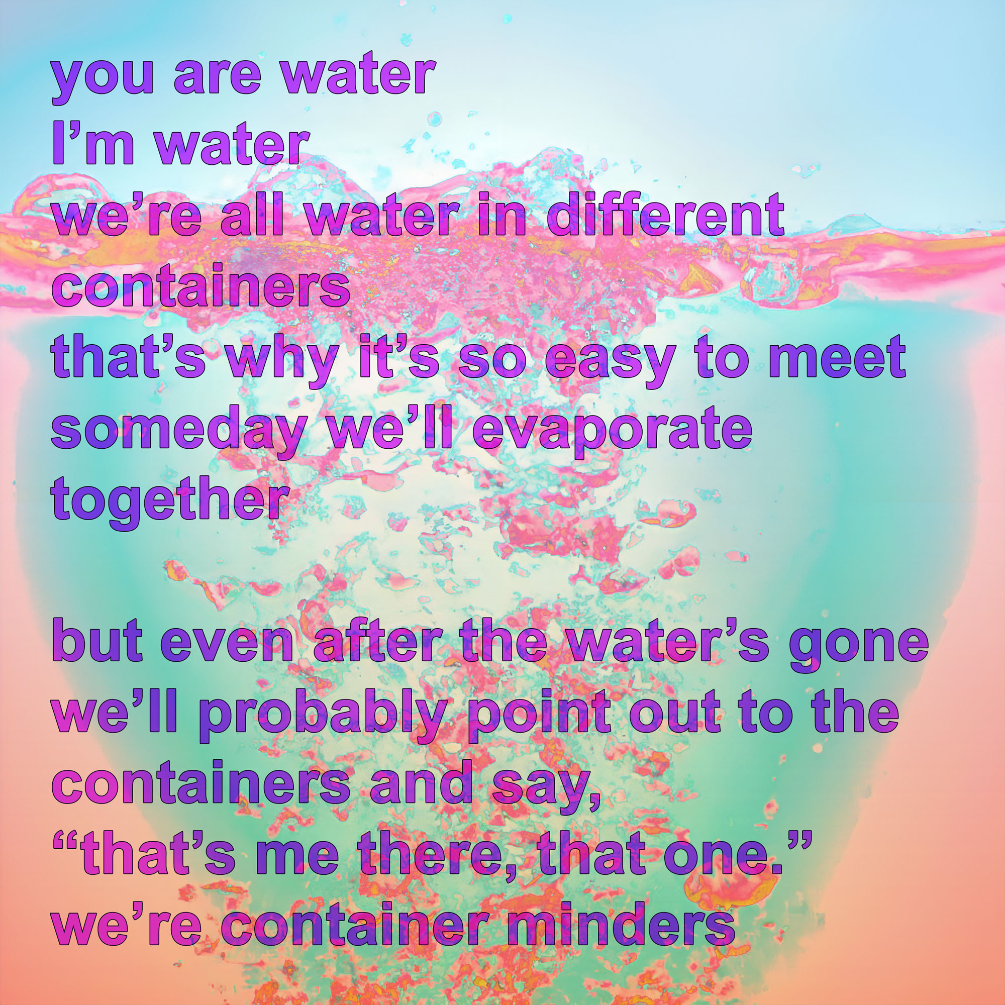 Colorful underwater abstraction with text prompt on top of it.